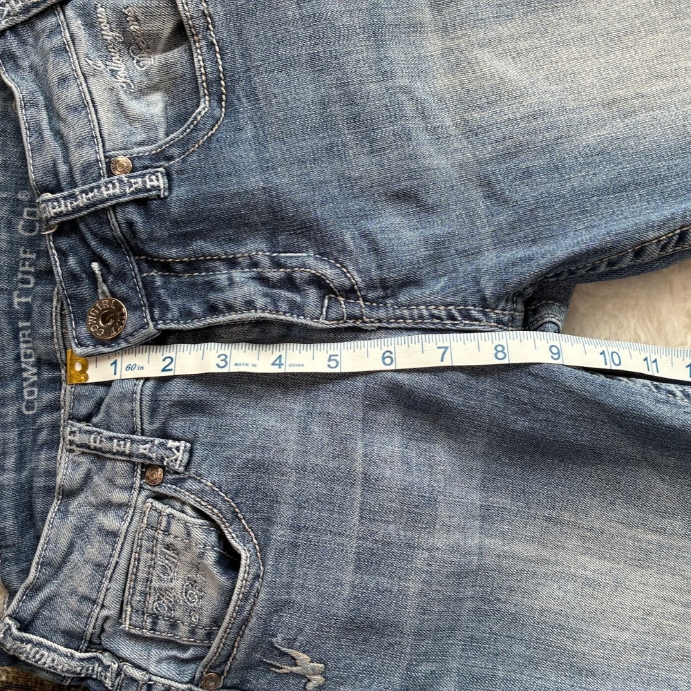 Cowgirl Tuff Co Women Blue Western Bootcut Split Hem Jeans Medium Wash 26x29 - Picture 7 of 12